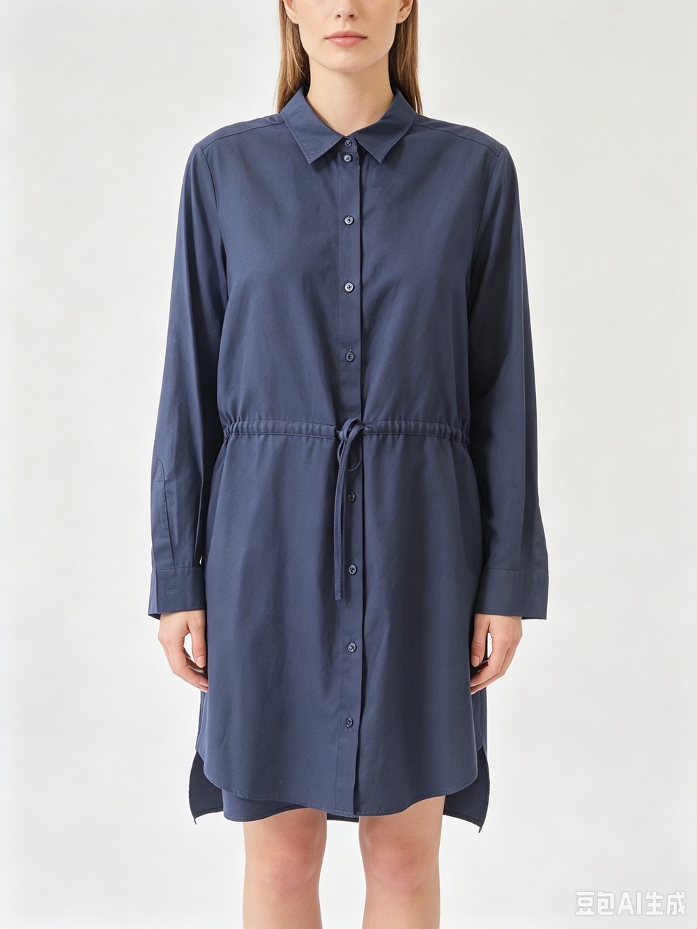 Stella McCartney Navy Shirt Dress with Tie Waist